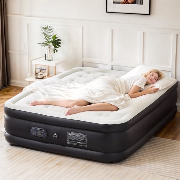 Air Mattress Twin, Built in Pump, 16-Inch Raised Inflatable Blow up Camping Bed, Self-Inflating Portable Colchones Inflables for Guests, Home, and Travel, 660lbs Weight Capacity
