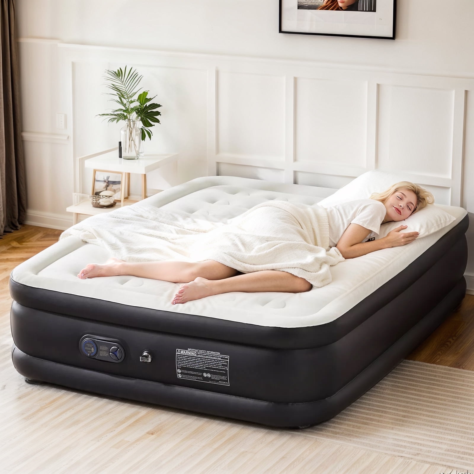Air Mattress Twin with Built in Pump, 16-Inch Rais