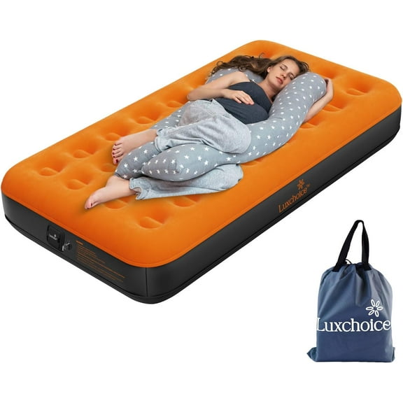 Air Mattress Twin with Built-in Rechargeable Pump 9'' Camping Inflatable Portable Blow up Bed Guest for Home Outdoors Hiking Travel