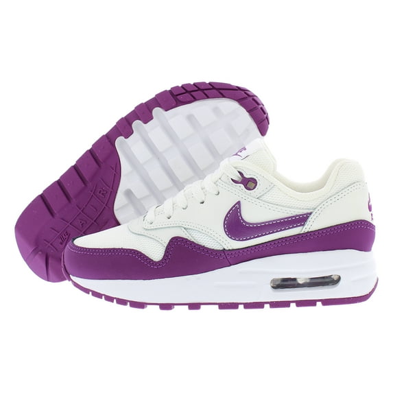 Nike Air Max 1 GS Girls Shoes Size 1, Color: Summit White/Viotech/White