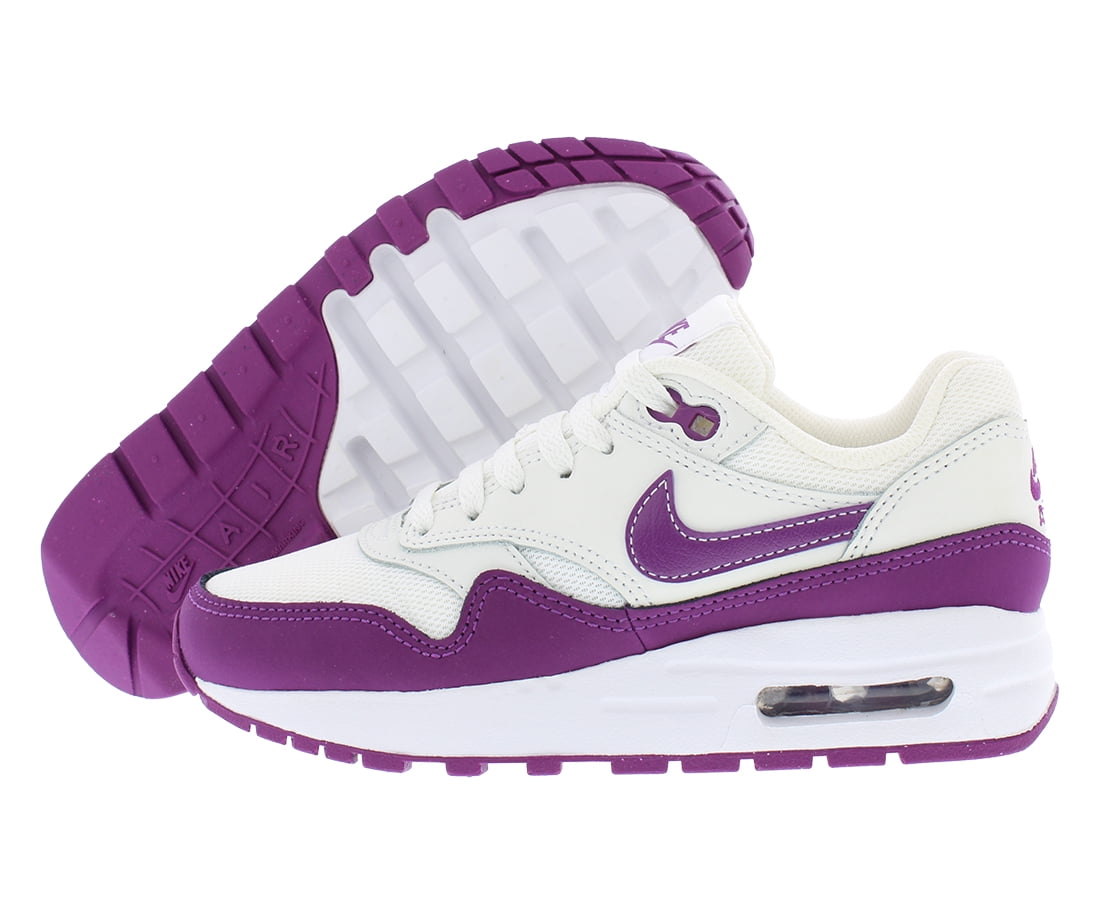 Nike Air Max 1 GS Girls Shoes Size 3, Color: Summit White/Viotech/White