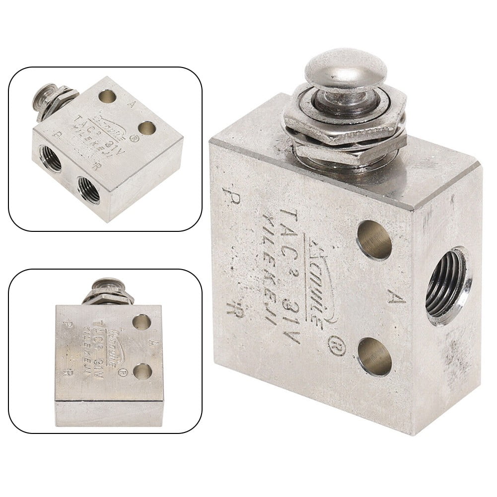 Air Mechanical Valve,2 Position 3 Way Mechanical Push Button Air
