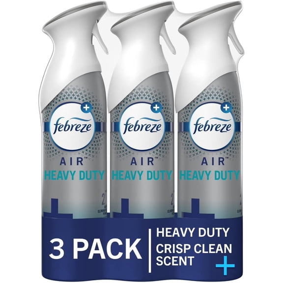 Air Mist Air Freshener Spray, Odor-Fighting Room Spray, Air Fresheners for Home and Bathroom and Kitchen, Aerosol Can, Heavy Duty Crisp Clean Scent, 8.8oz, (Pack of 3)