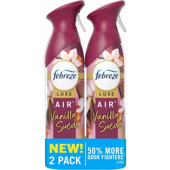 Air Mist, Air Freshener Spray, Odor Fighting Room Spray, Deodorizer for Home Bathroom Kitchen Office Apartment Dorm Room Classroom, Vanilla Suede, 8.1oz, 2ct
