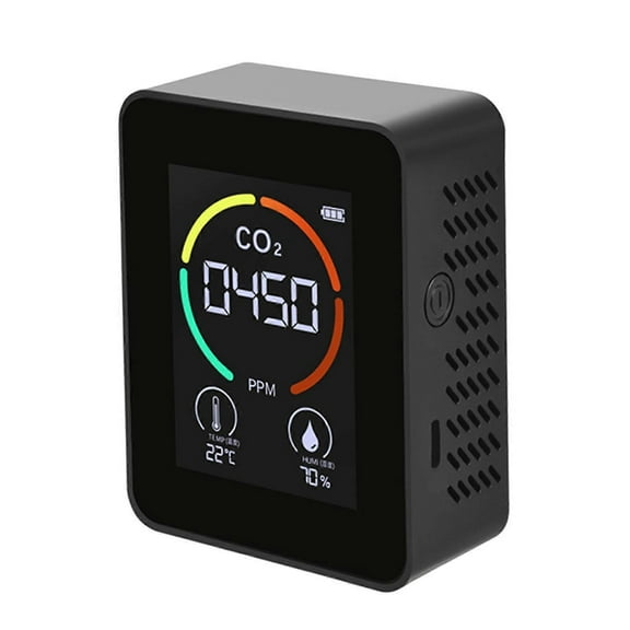 Air Monitor CO2 Carbon Dioxide Detector Air Quality Monitor, Black