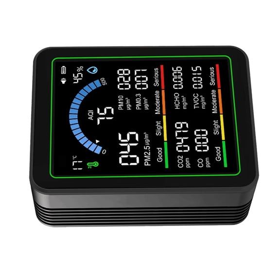 Air Monitors, Detects PM2.5, CO2, PM10,PM 1.0, Formaldehyde,TVOC,Temperature and Humidity Air