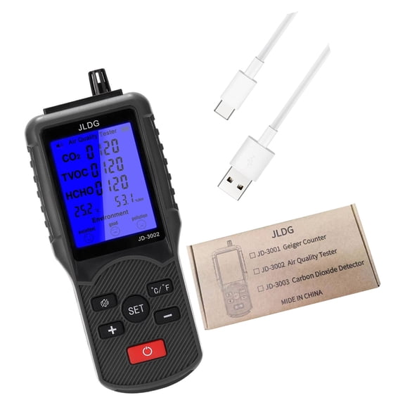 Air Monitors, Indoor Detects CO2, Formaldehyde,TVOC,Temperature and Humidity Air Tester