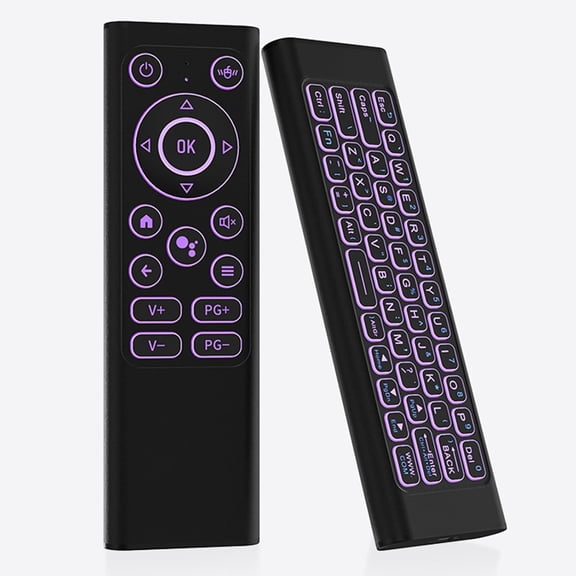 Air Mouse with Mini Wireless Keyboard, Bluetooth & 2.4G Dual-Mode, RGB Backlit, IR Learning, Rechargeable Aluminum Alloy Design for Smart TV, PC, Android TV, HTPC, Projector
