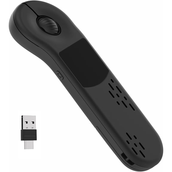 Air Mouse for PC/iOS/Android with Touchpad Bluetooth 2.4G Remote Control for PowerPoint/Keynote/Tiktok/Camera/Kindle App Rechargeable Wireless Presentation for PPT Pointer (Black)