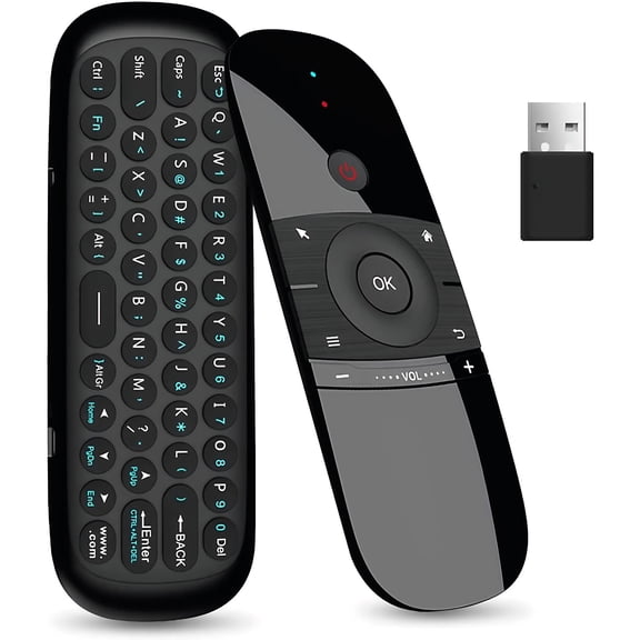Air Mouse, Wireless Keyboard and Air Mouse 2.4GHz Connects to Air Remote Control Keyboard and Mouse, Compatible with Android TV Boxes/PCs/Smart TVs/Projectors/HTPCs/PC/TV| Double-Sided Motion-Sensing