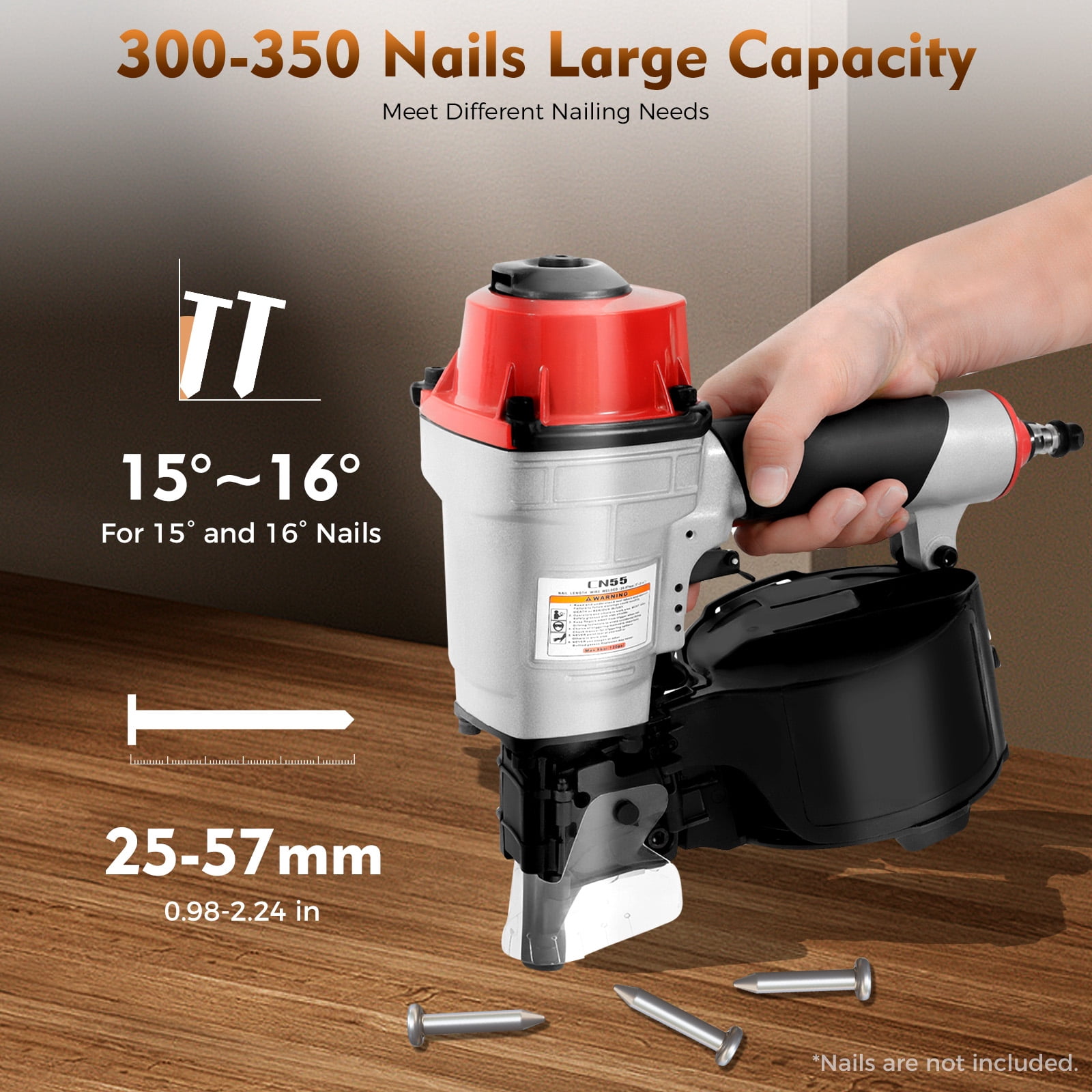 Air Nail Gun Air Nailer Coil Nailer Pneumatic for Wooden Furniture Fence Plywood for Wooden Pallets, Wooden Packing Cases