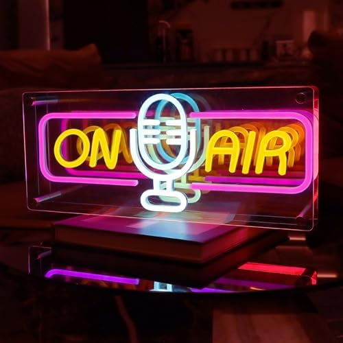 On Air Neon Sign for Wall Decor, USB Powered On Air Led Rainbow Night Light Sign, Recording Light Sign for Live Room, Game Room, Broadcasting Room, Music Studio$$Tools & Hardware Other