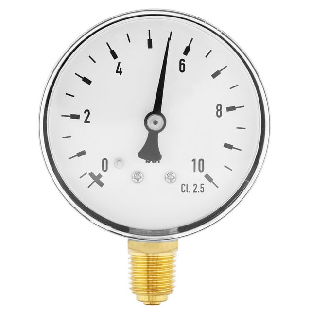 Air Oil Water Pressure Gauge 1/4 Inch NPT 010 Bar Side Mount Manometer
