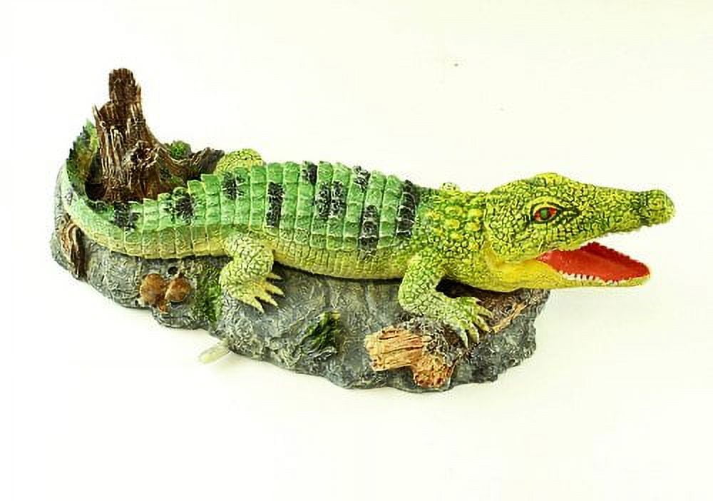 Air Operated Crocodile Aquarium Ornament, with Bubbler Attachment to