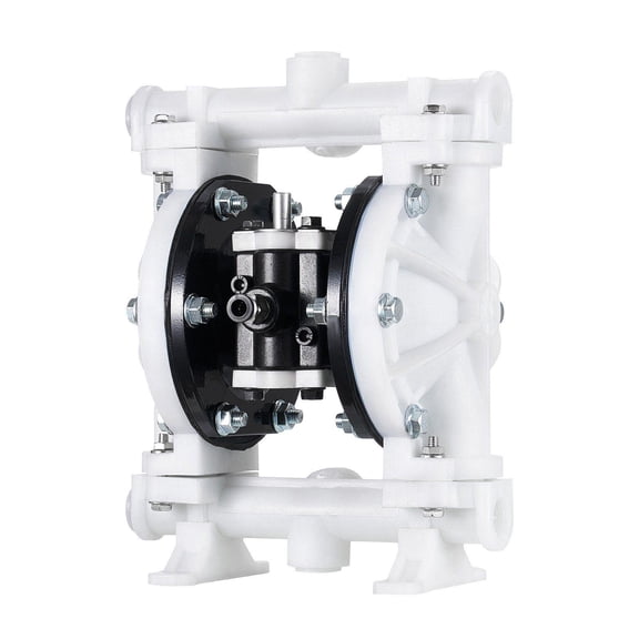 Air Operated Double Diaphragm Pump 4.4 GPM 1.5 Inch Inlet Outlet Pneumatic Waste Oil Transfer Pump Max 100 PSI Polypropylene Body for Diesel Grease Kerosene Gasoline