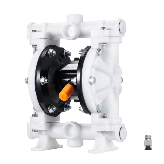 Air Operated Double Diaphragm Pump, 4.4 GPM, 1.5 inch Inlet Outlet, Max 100 PSI, Polypropylene, Waste Oil Transfer, for gasoline Grease