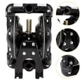 thumbnail image 1 of Air Operated Double Diaphragm Pump QBY4-25L 1 inch Outlet 35 GPM Pneumatic Transfer Max 120 PSI Industrial Use Chemical Waste Oil Dual Dissepiment Nitrile Fluorine Rubber by Cast Iron Aluminum Alloy, 1 of 8