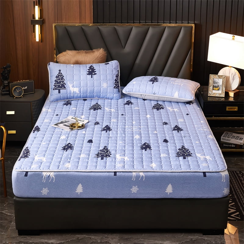 Air Permeable Cover Thick Quilted Mattress Cover Elastic Double Bed