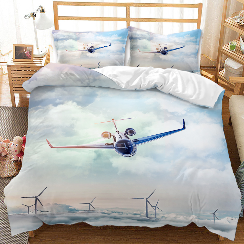 Air Plane 3D Duvet Cover set King Double Twin Single Size Bed Linen Set ...
