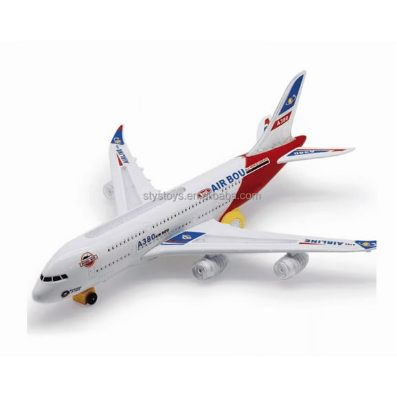 Air Plane A380 Toy Kids Bump and Go Red