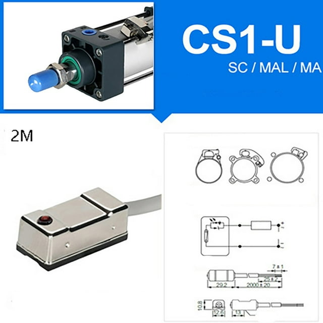 Air Pneumatic Cylinder Magnetic Reed Switch Sensor CS1-S G U CS1-M-S25 ...