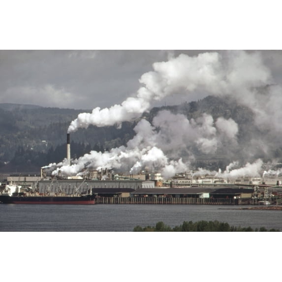 Air Pollution Is Visible From The Weyerhaeuser Paper Mills And Reynolds Metal Plant Both Located In Longview Washington