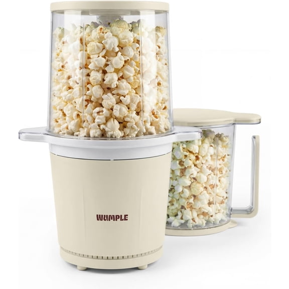 Air Popper Popcorn Machine, 10-Cup Hot Air Popcorn Maker - Oil-Free, 3-Min Fast Pop, Easy Clean, Retro Design, Cream