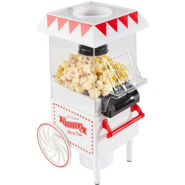  BHDK Hot Air Popcorn Machine, 1200W Red Retro Professional  Automatic Popcorn Cart with Measuring Spoon, Healthy Tabletop Popcorn  Maker, Household Corn Popper for Party Movie Nights Birthday Gift(US): Home  & Kitchen