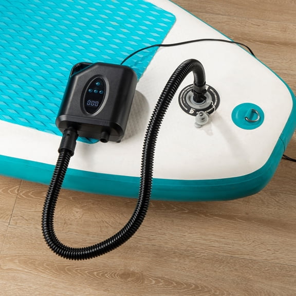Air Portable 20PSI High Pressure Electric Air Compressor Inflation Pump with 6 Nozzles, Lightweight for Inflatable Surfboard, 12V Power