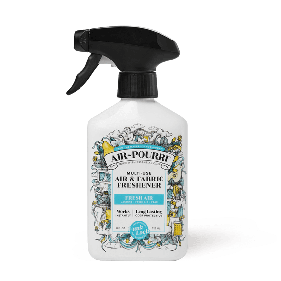 Air~Pourri Fresh Air 11oz Whole Home Deodorizer Spray - Instantly Remove Funky Odors - Plant Based Ingredients & Essential Oils - No synthetic fragrance - Fresh Air, Jasmine, & Pear Scent