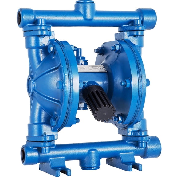 Air Powered 1/2 Inch Double Diaphragm Pump, Cast Iron Construction, 3 GPM, 90 PSI Max, Nitrile Seals, Ideal for Petroleum, Diesel, Oils