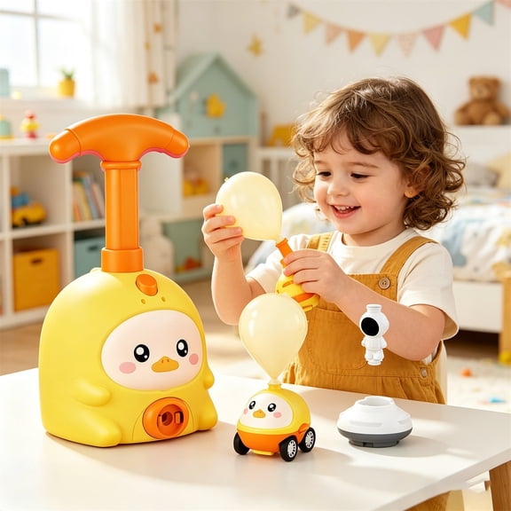 Air Powered Car Set Balloon Powered Racing Car Kit 2 in 1 Air Pressure Vehicle Set Manual Pump Balloon Propelled Racing Car Kit Indoor Interactive Activity Party Group Play Set