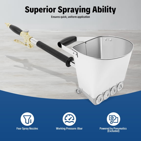 Air Powered Mortar Spraying Hopper Gun, Handheld Wall Plaster Texture Sprayer For Construction Cement Stucco And Wall Coating Projects
