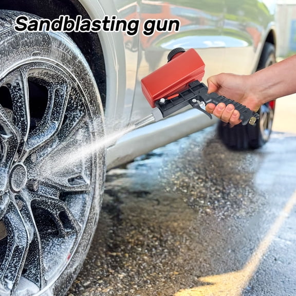 Air-Powered Sabdblasting Gun, Pneumatic Sand Blaster Gun Kit for All Blasting Projects, Remove Paint, Stain, Rust, Grime on Surfaces and Pool Cleaning
