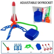 Air Powered Toy Rocket Launcher Set, Foot Pump Stomp Sky Rocket Toy, Adjustable Outdoor Jumping Soaring Rocket Game for Kids Backyard Party Gifts