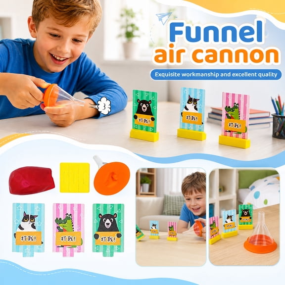 Air Pressure Funnel Cannon Noise Maker Interactive Target Game Toy For Kids Party Pranks And Parent-Child Play