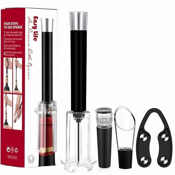 Air Pressure Pump Wine Bottle Opener Steel Pin Easy Cork Remover Corkscrew