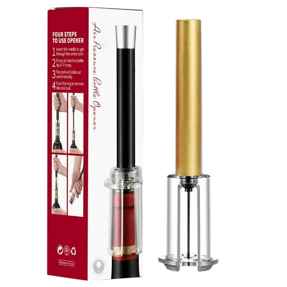 Air Pressure Opener Set - Effortless Cork Remover with Pump for Lovers, Quick Push-Pop Bottle Opener, No Twist Corkscrew for Easy Uncorking