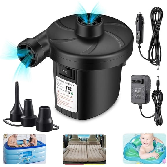 Air Pump for Air Mattress, Air Mattress Pump for Inflatables, Quick Fill Inflator Deflator Air Pump for Outdoor Camping Inflatable Boat Blow Up Pool Water Air Bed