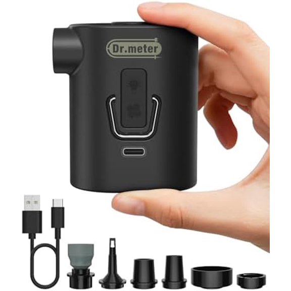 Air Pump for Inflatables, 3600mAh Rechargeable Air Mattress Pump with Camping Light 4.8kPa Fast Inflate Deflate Portable Mini Air Pump for Sleeping Pad, Swimming Ring, Pool Float, Vacuum Bags