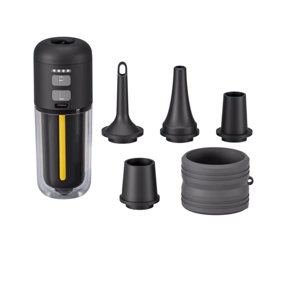 Air Pump for Inflatables Portable Air Pump for Inflatables Ultra-Fast and 430L/min Mini Electric Air Pump with 5 Nozzles forAir Mattress Pool Floats Vacuum Storage Bags,Black