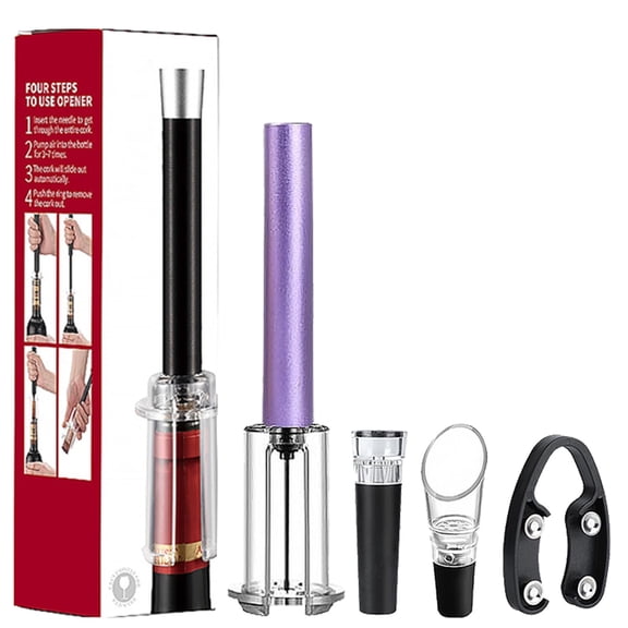 Air Pump Wine Opener with Foil Cutter, Manual Wine Bottle Opener for Home Bar Use