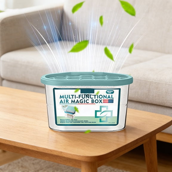 Air Purification Magic Box, Power-Free Automatic Dust Removal Box, Silent 24H Air Freshener, Compact Portable Odor & Particles Absorber, Ideal for Home, Office, Closet, Bathroom and Car Indoor Use