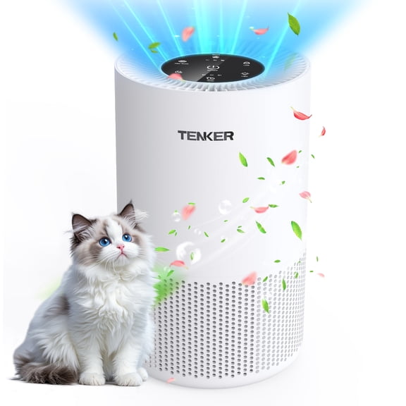 TENKER 2200 sq ft Air Purifier For Home And Bedroom With Aromatherapy,3 Fan Speed, Sleeping Mode, White