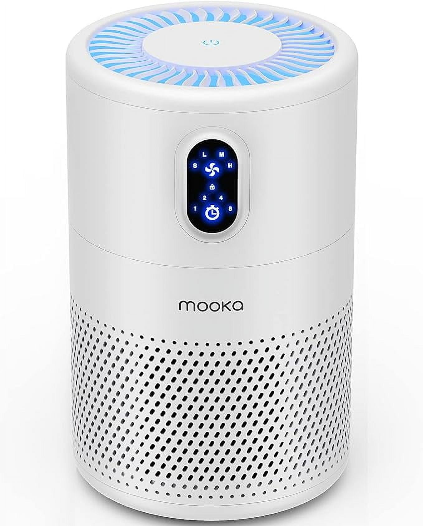 White HEPA Air Purifier with Touch Control for Large Rooms