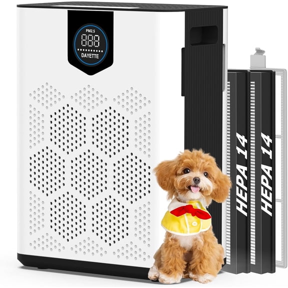 Air Purifier for Home Large Room Up to 3000 Ft with 2xH14 HEPA Filters, Purifiers Pets Bedroom Washable PreFilters, 2 TIMES Purification Speed In Turbo Mode Dust, Hair, Odor