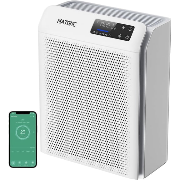Air Purifier for Large Room Up to 3500 Ft², Smart HEPA Air Purifier with WiFi APP Control,PM 2.5 Display Air Quality Sensor, Sleep & Auto Mode, 4 Fan Speeds, for Pets Dust Pollen