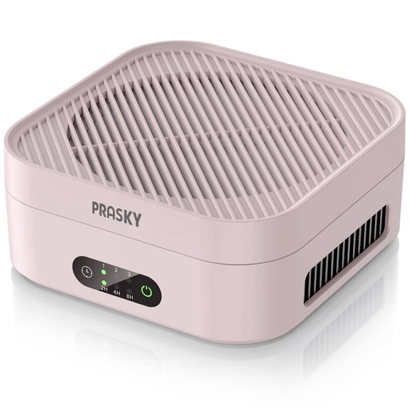 PRASKY Air Purifier for Home 600 Sq Ft Coverage, True HEPA Filter for Pets, Smoke & Allergies | Quiet & Portable for Bedroom/Travel/Car (Pink)
