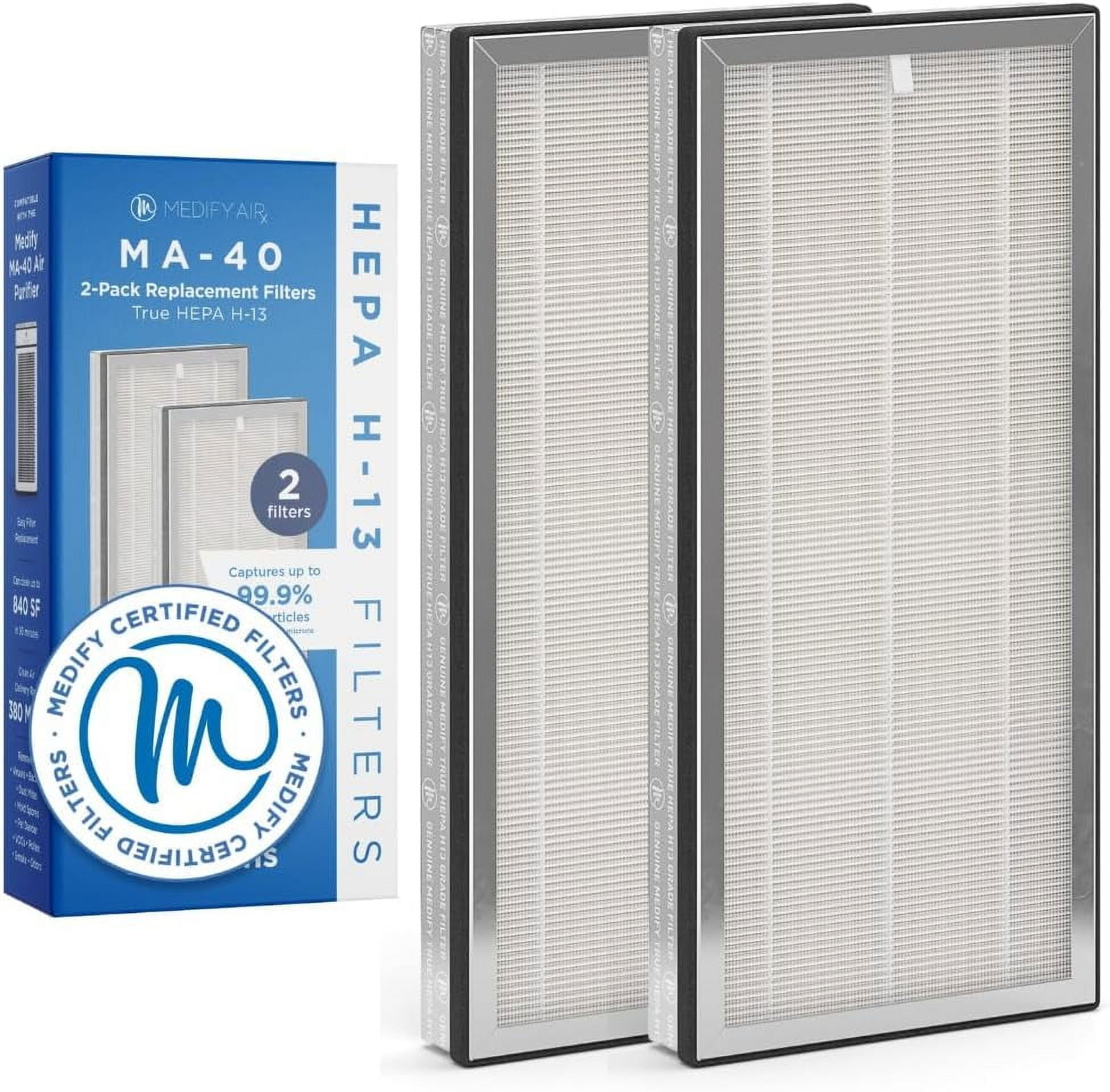Air Purifier Medical Grade True HEPA H13 Genuine Replacement Filter (ME-40, 2-Pack)