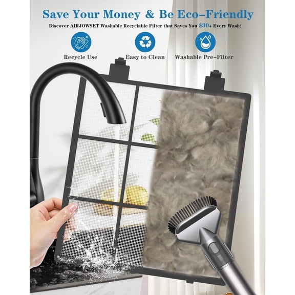 Air Purifier with Smart WiFi & PM 2.5 Sensor for Home Large Room up to 2800ft², HEPA H14 Washable Filter, 22dB Ultra Quiet, Auto Mode, Ideal for Bedroom